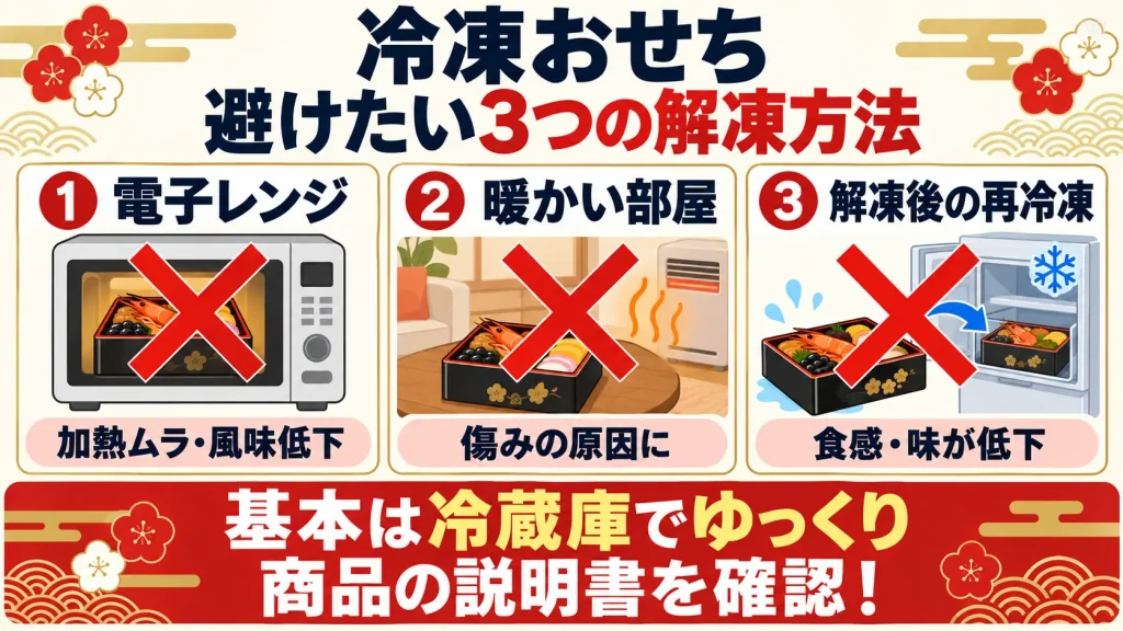 冷凍おせち、避けたい3つの解凍法