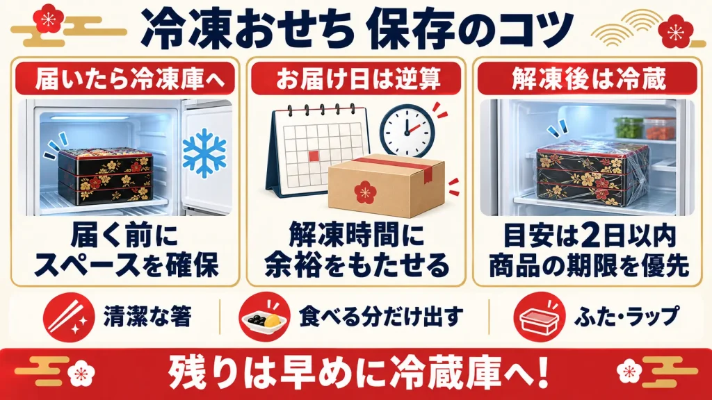 冷凍おせち保存のコツ